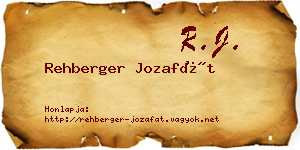 Rehberger Jozafát névjegykártya